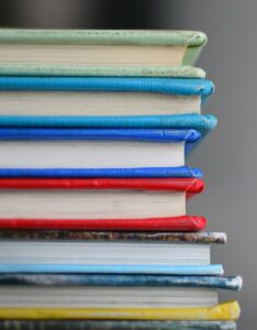 shallow focus photography of books