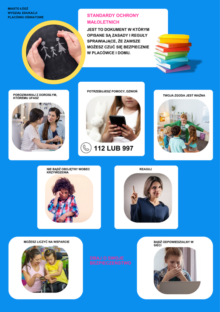 plakat tumaczący standardy ochrony małoletnich