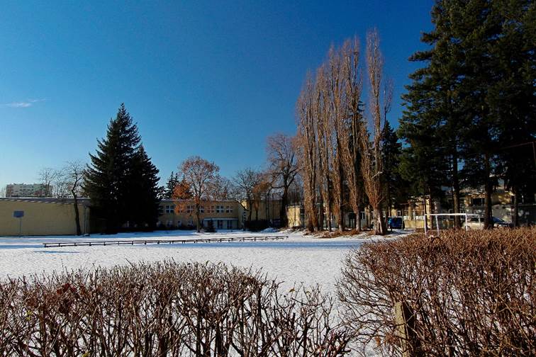 boisko szkolne zimą